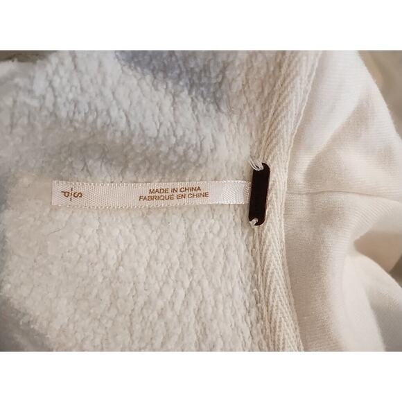 Free People Oversized Balloon Sleeve Hoodie Jacket Womens Small White 1/2 Zip - Picture 6 of 8